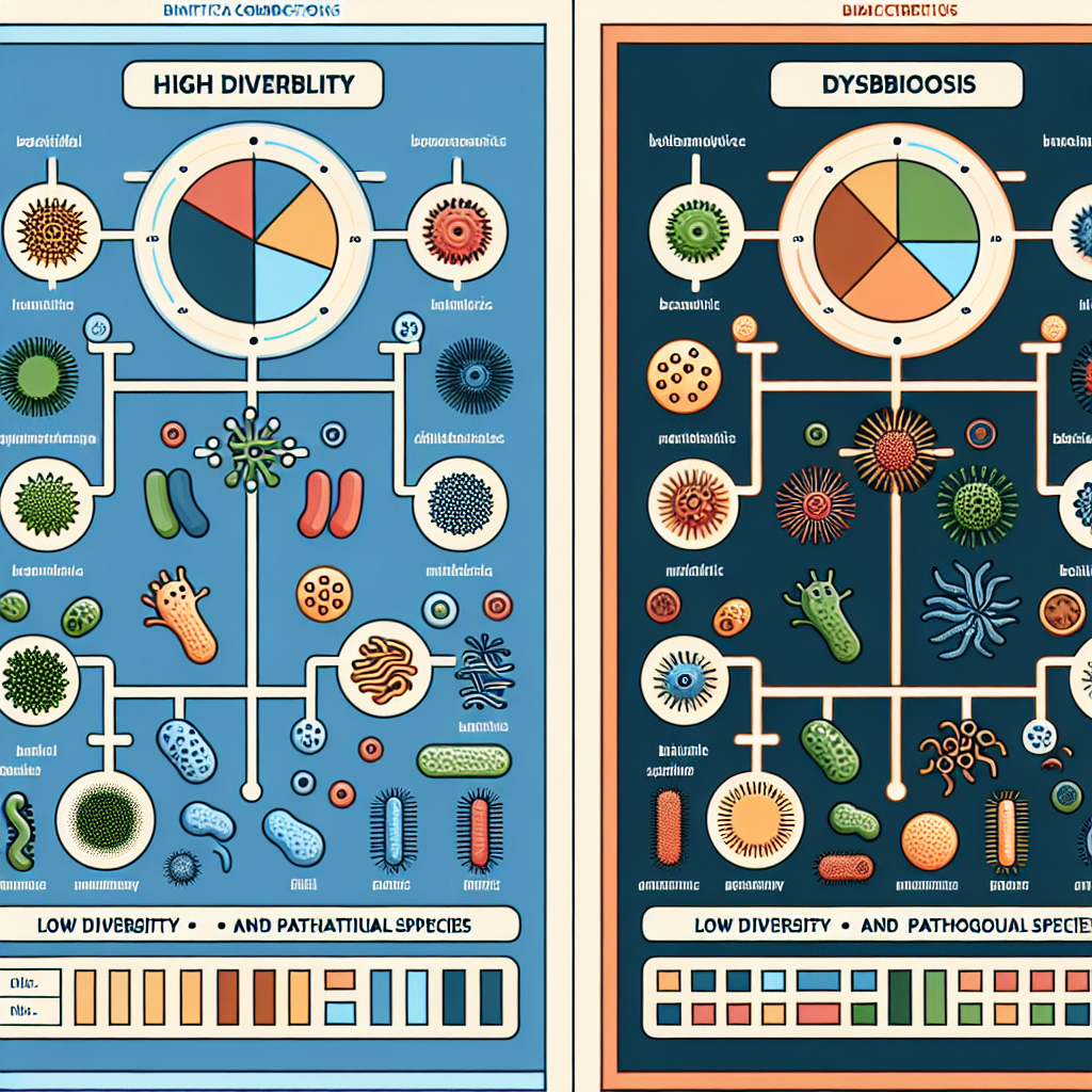 Comparison of healthy vs dysbiotic gut microbiome