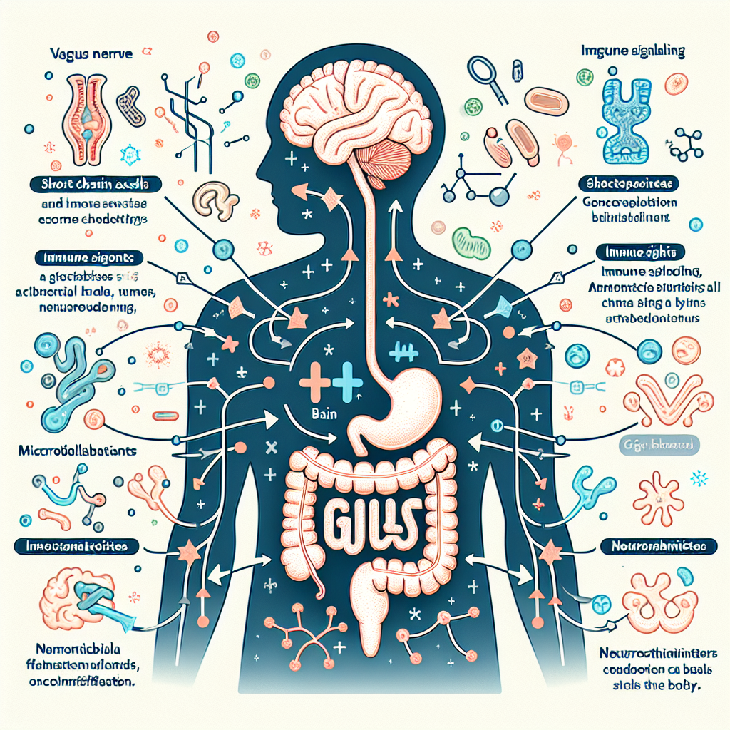 Diagram of gut‑brain axis communication pathways