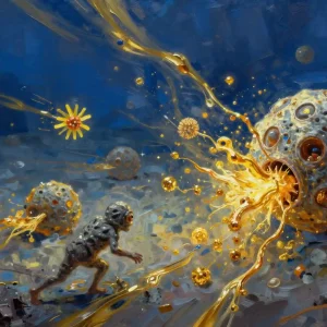 Senolytics clearing senescent cells cellular renewal in Philip Sue style